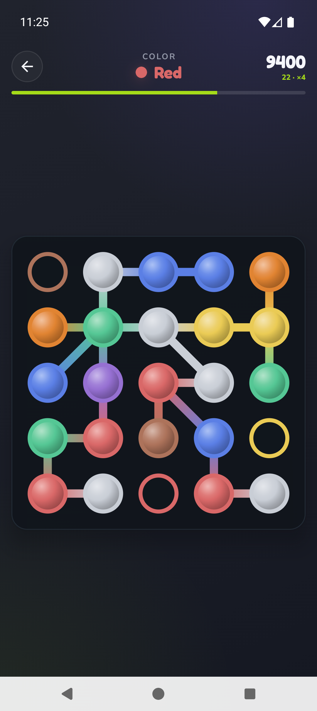 DotTide Classic connecting colorful dots on a 5×5 board
