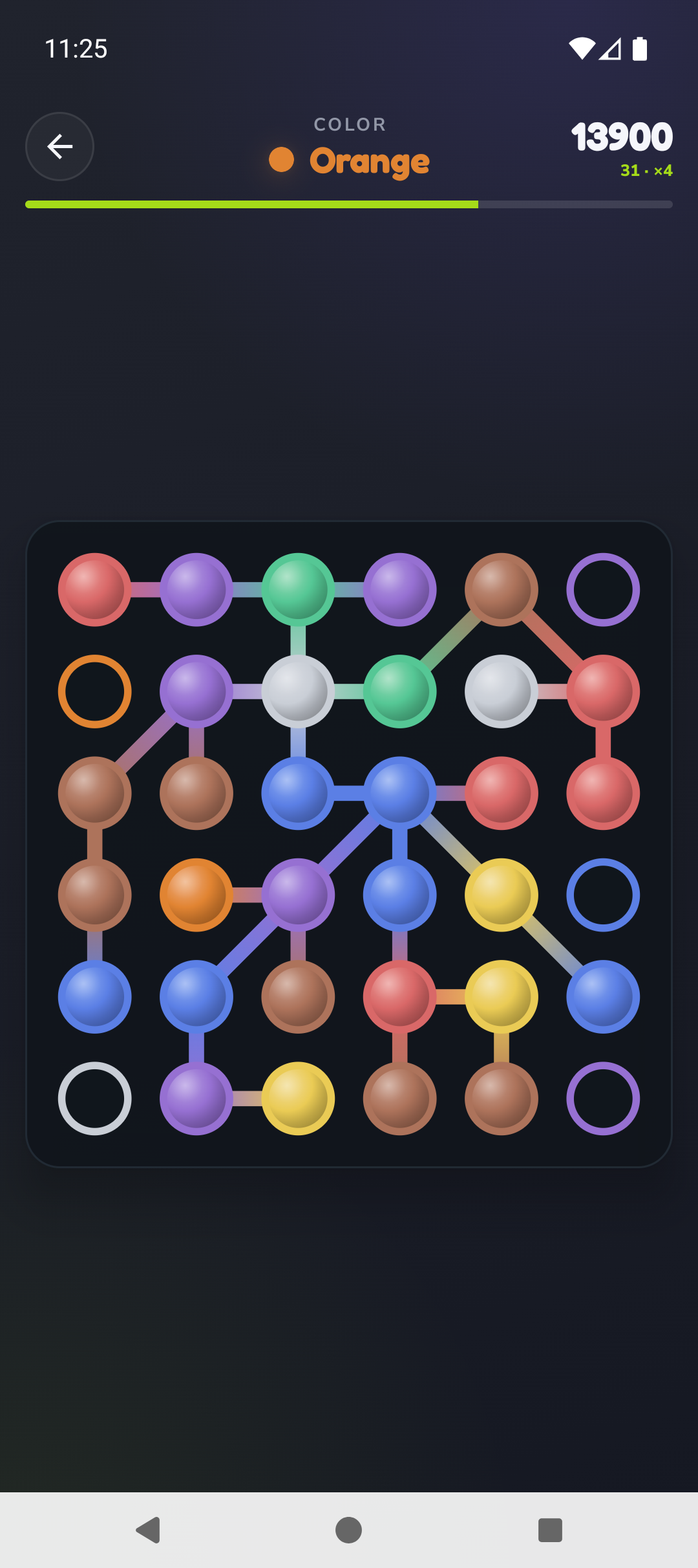 DotTide Classic mode on a 6×6 board