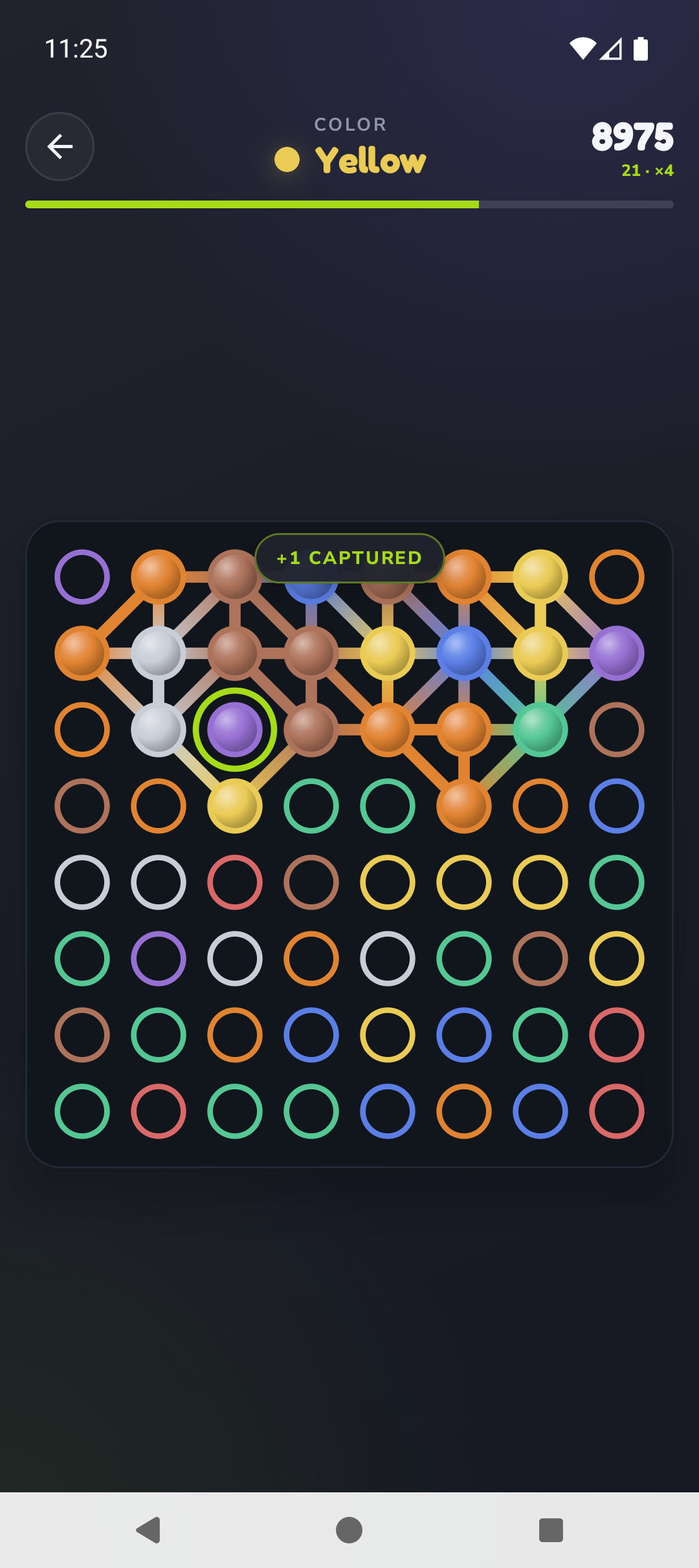 DotTide Capture capturing dots on an 8×8 board