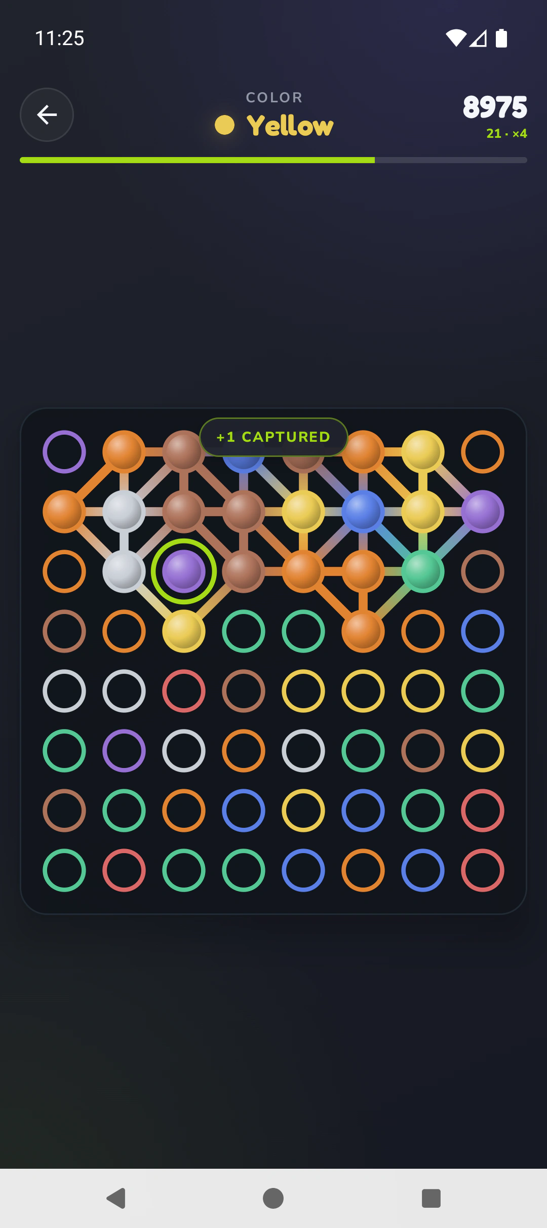 DotTide Capture capturing dots on an 8×8 board